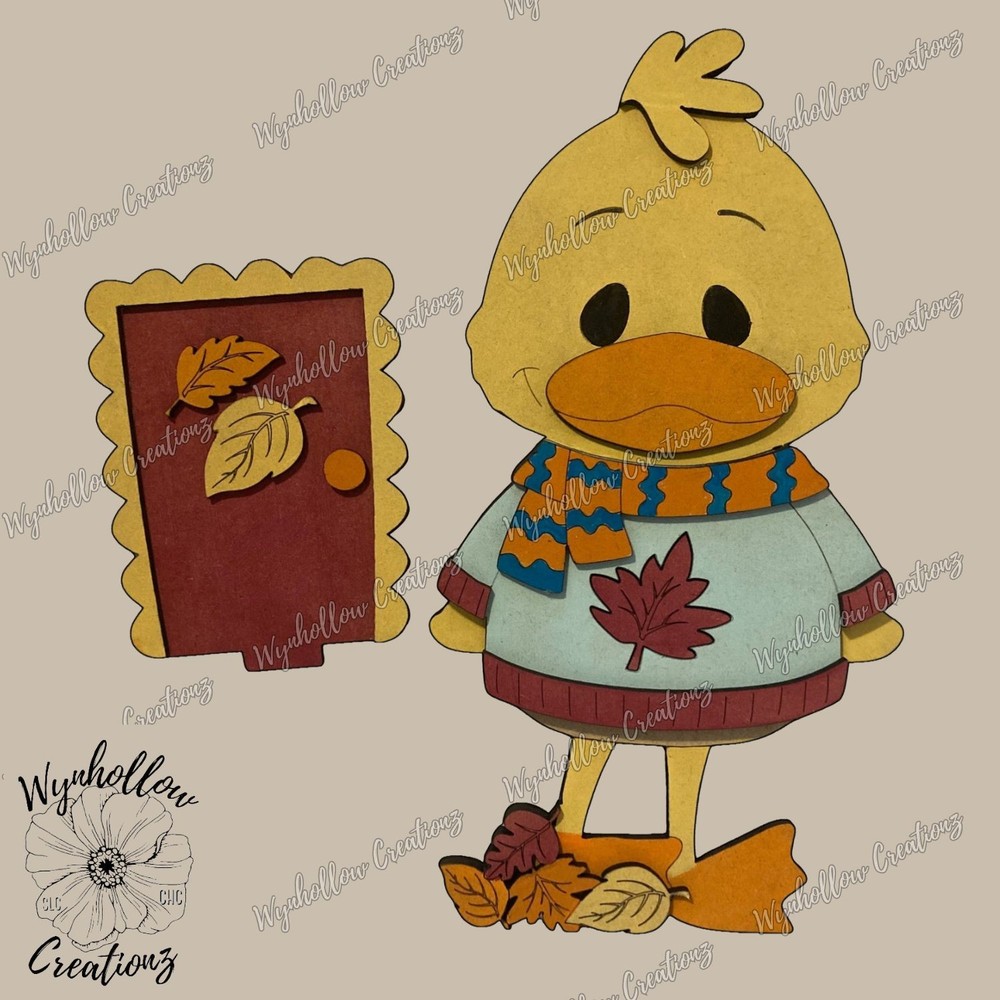 Fall Sweater Duckie Interchangeable Birdhouse Insert