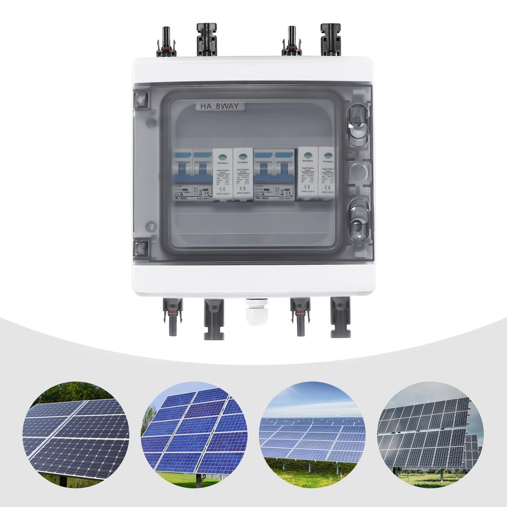 2 Strings Solar Combiner Box FIT Solar Panel Disconnect Switch Circuit Breaker