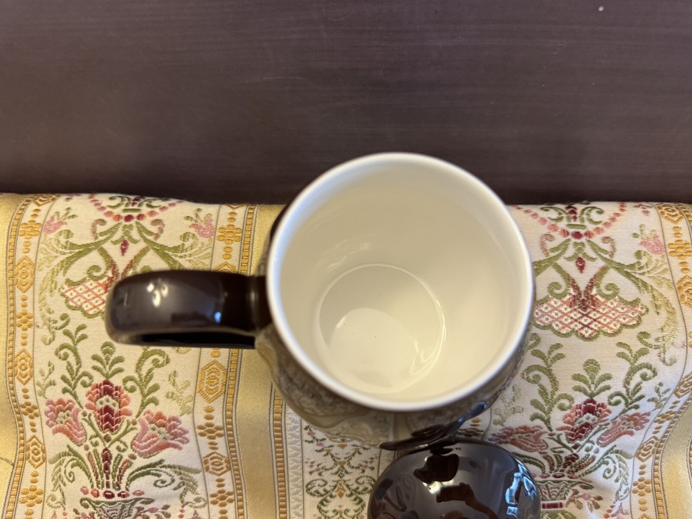 Teavana Brown Teacup Mug Infuser w/ Lid & Screen EUC