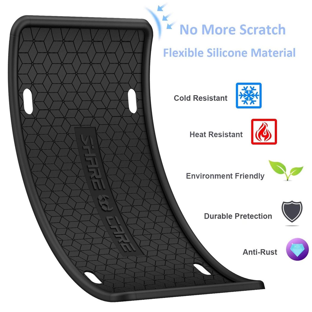 2 Pack Silicone License Plate Frame Holder Black Rust Proof for US CA 2 Coasters
