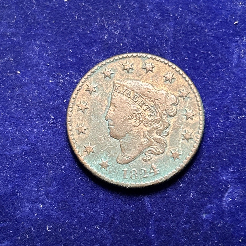 1824/2 1c Coronet or Matron Head Large Cent QA2048