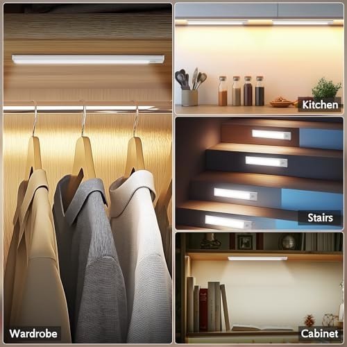 Under Cabinet Lighting Wireless, 4Pack Motion Sensor Light Indoor 12inch-4Pack