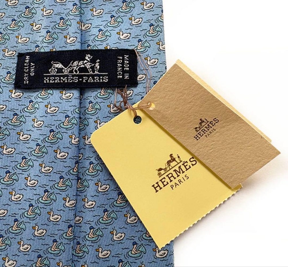 HERMES tie silk twill tie