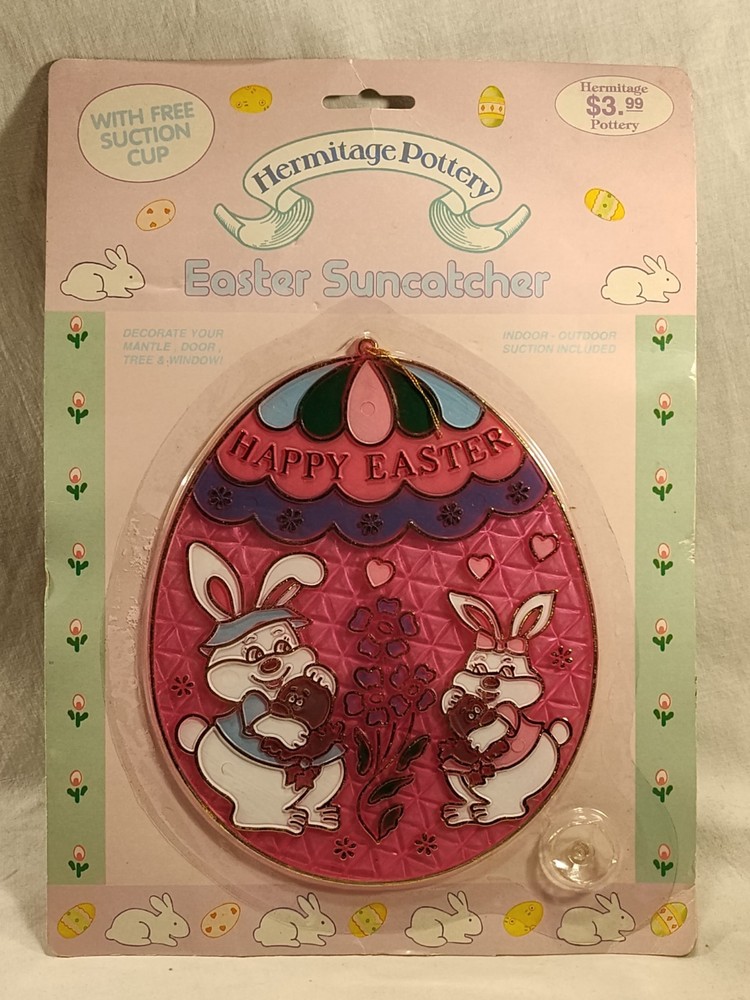 Hermitage Pottery Happy Easter Suncatcher Large 8"