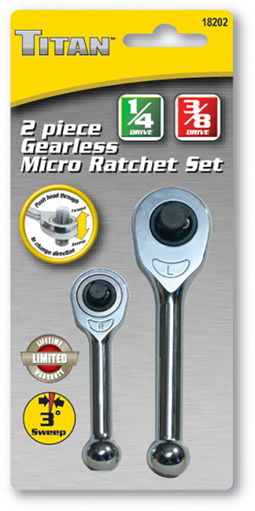 Titan 18202 2pc Micro Gearlss Ratcht Set