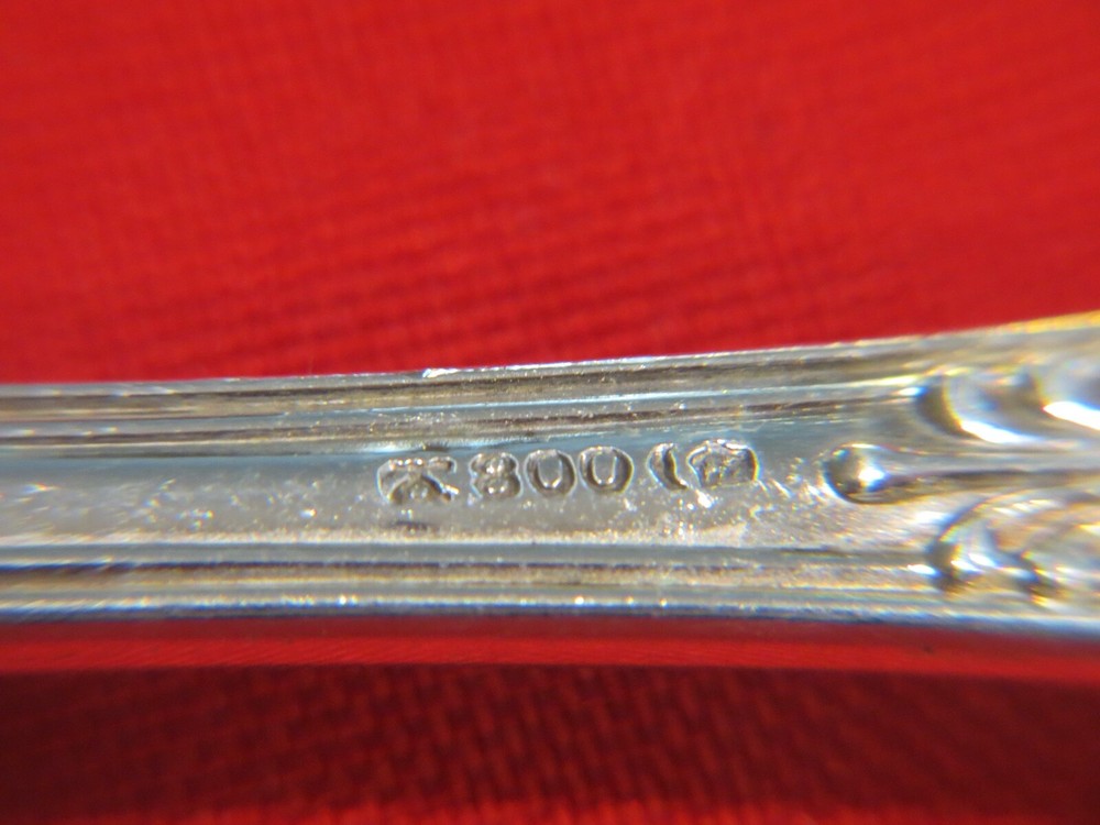 German Sterling Silver 800 fine Fish Knife Lg Serving Spoon Fried Egg Server