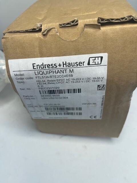 Endress + Hauser Liquiphant M FTL51H-RTE2CC4E5B Level Switch 6" Probe NEW