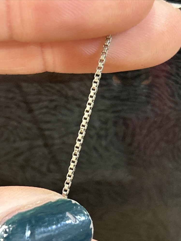 Vintage Sterling Silver Initial M Necklace With Black Stones