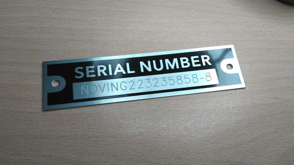 ENGRAVED SERIAL NUMBER PLATE DATA IDENTIFICATION ID TAG