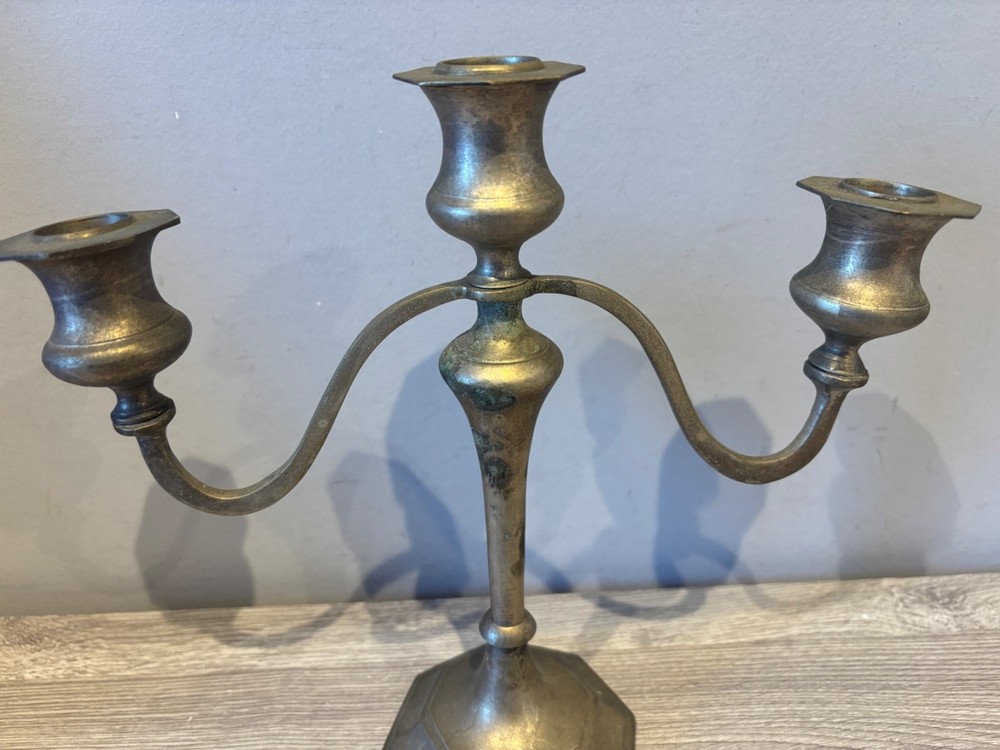 Vintage 3 Arm Candelabra Silver Plated Candle Holder