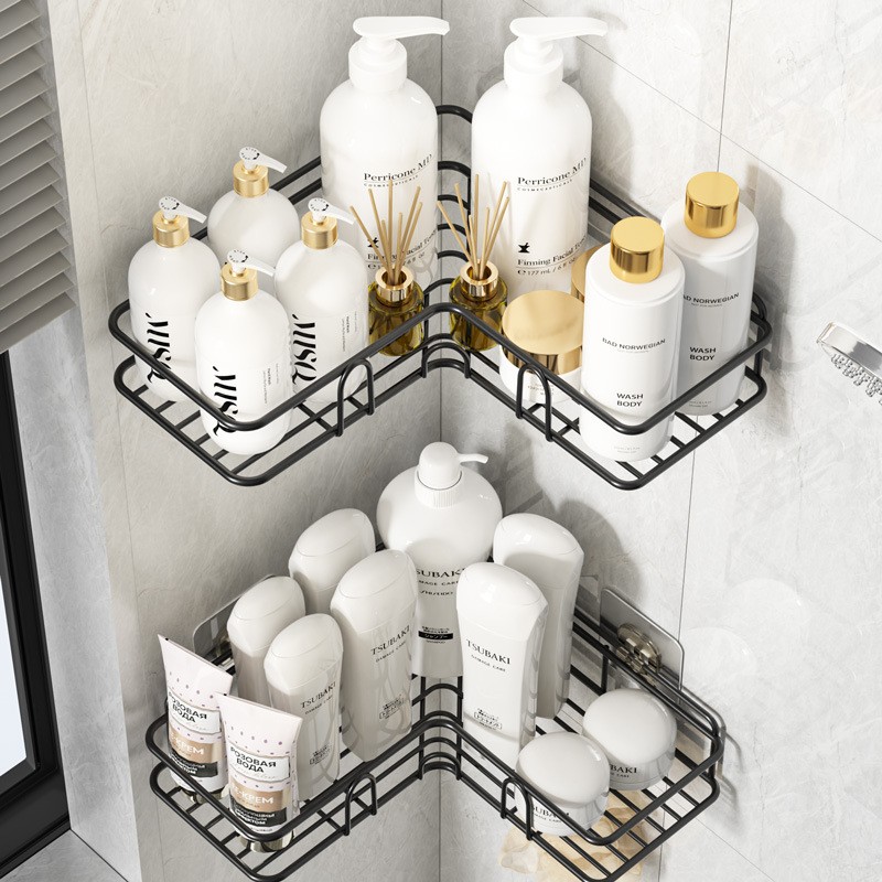 Triangular Shower Caddy Wall Mount Shelf Kitchen Bathroom Storage Organizer Rack