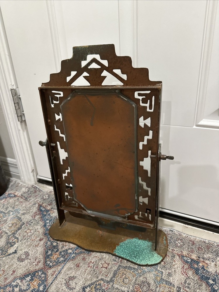 Southwestern Decor Style Mirror On Stand Cast Iron