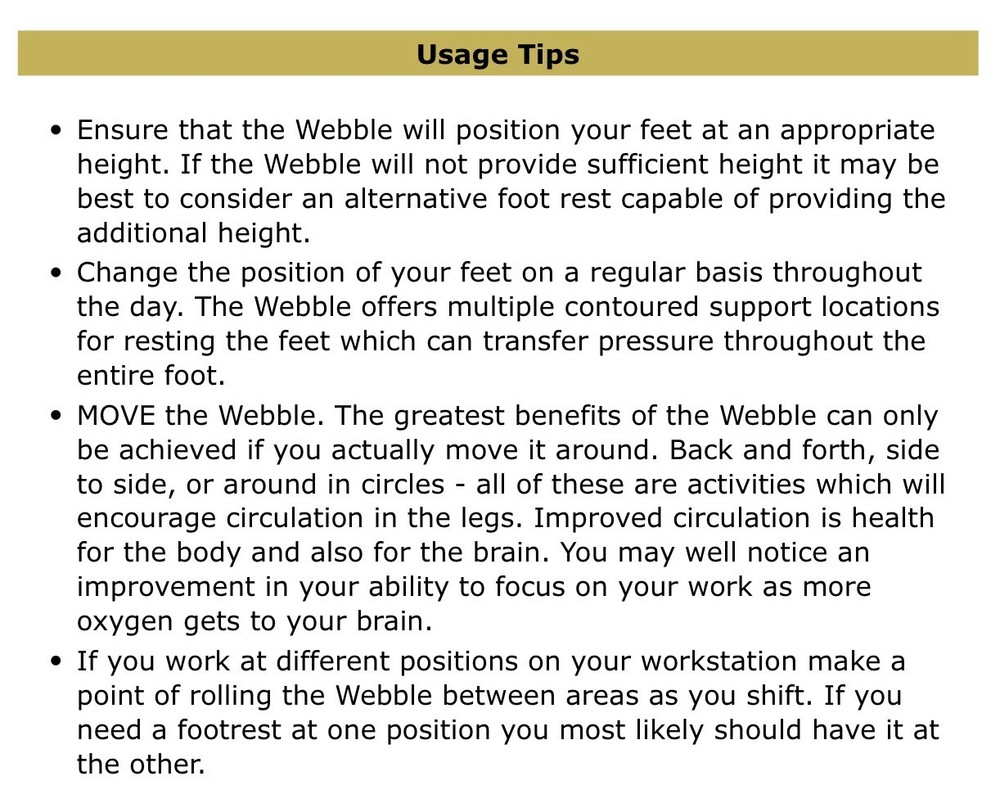 Webble Footrest - Office or Home