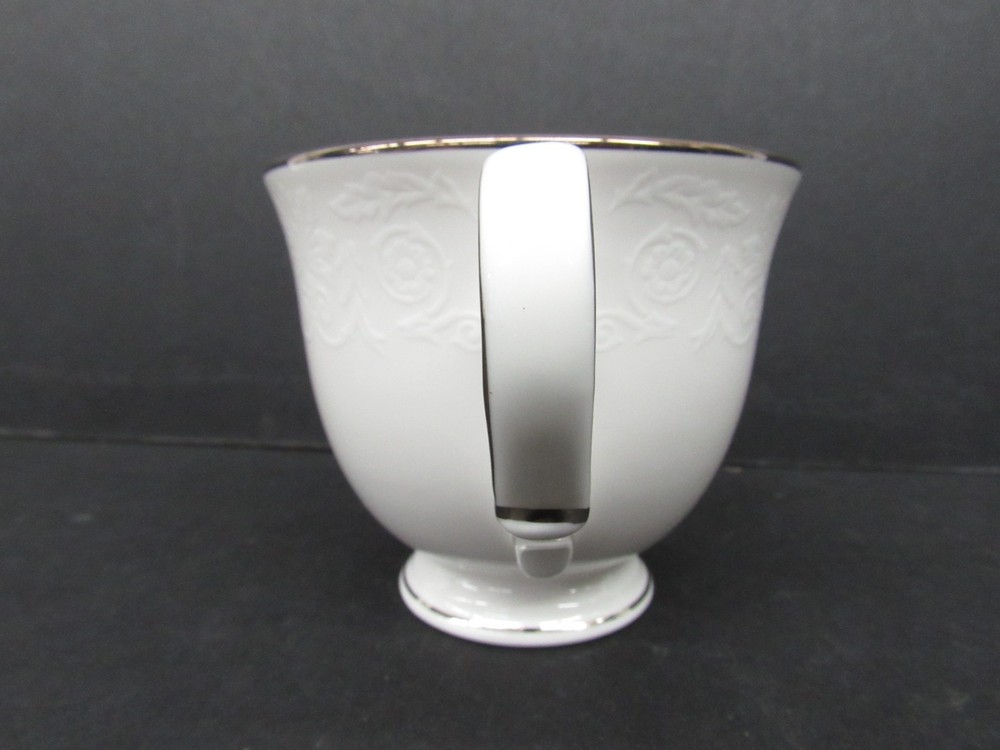 Lenox Artemis White & Silver Bone China Tea Cup Plates 5pc Single Place Setting