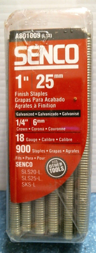 Senco 1" Galvanized Finish Staples 18 Ga.  (A801009)  FS