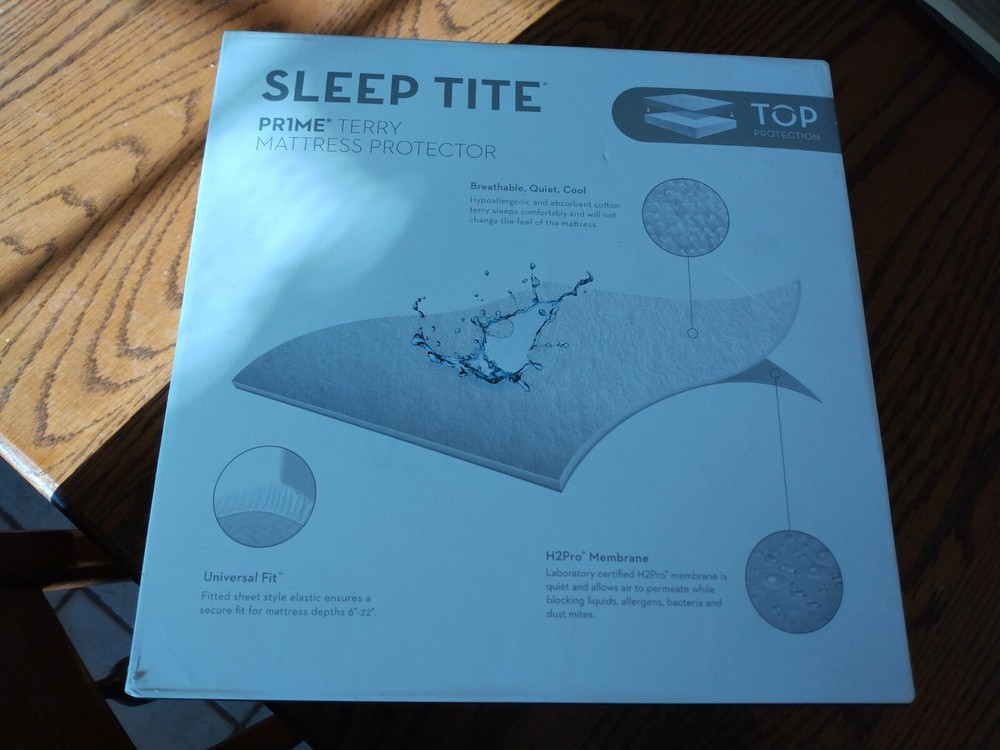 Malouf Sleep Tite Terry Mattress Protector Hypoallergenic Waterproof Split King