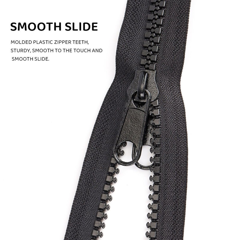 100/200cm Heavy Duty Separating Double Pull Metal Slider Marine Grade Zipper