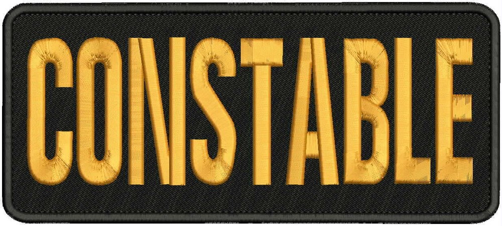 CONSTABLE embroidery patch 4x10 hook on back BLACK/GOLD