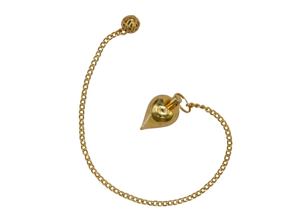 Gold Dome Cone Steel Copper Pendulum for Divination