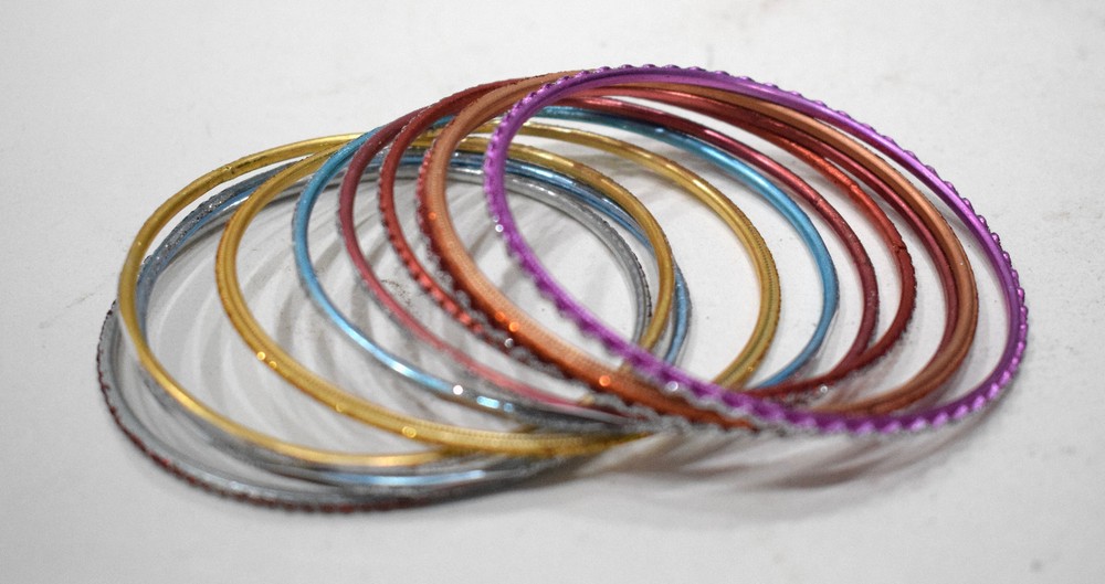 Bangle Bracelets Assorted Set of 10 Glitter Bangles