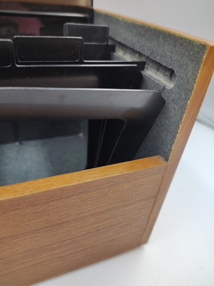 Vintage Computermate Wood-Grain Floppy Disk Organizer