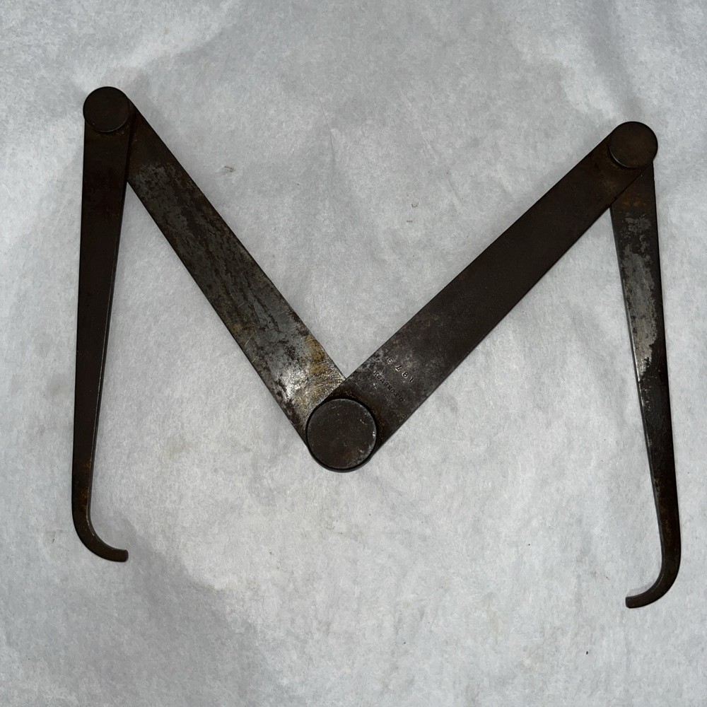 antique Double Folding Caliper Inside Outside Divider  Compass Combination 1879