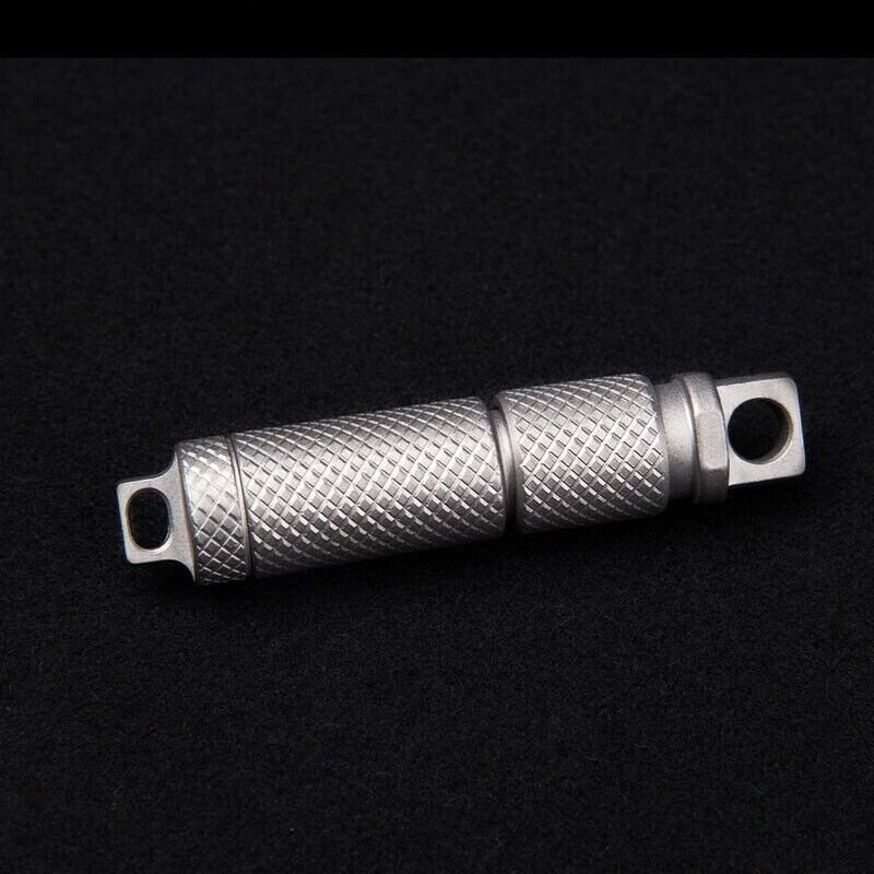 Titanium Waterproof Pill Case Holder Organizer Quick Release Swivel Keychain EDC