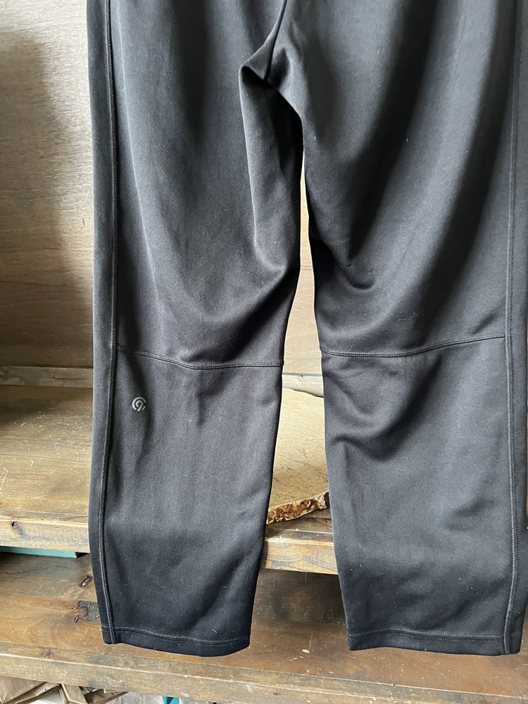 CHAMPION WOMENS black MEDIUM Pull On Yoga Pants drawstring POCKETS POLYESTER