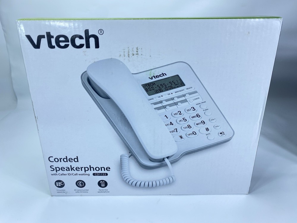 VTech CD1153 Corded Speakerphone With Caller ID White