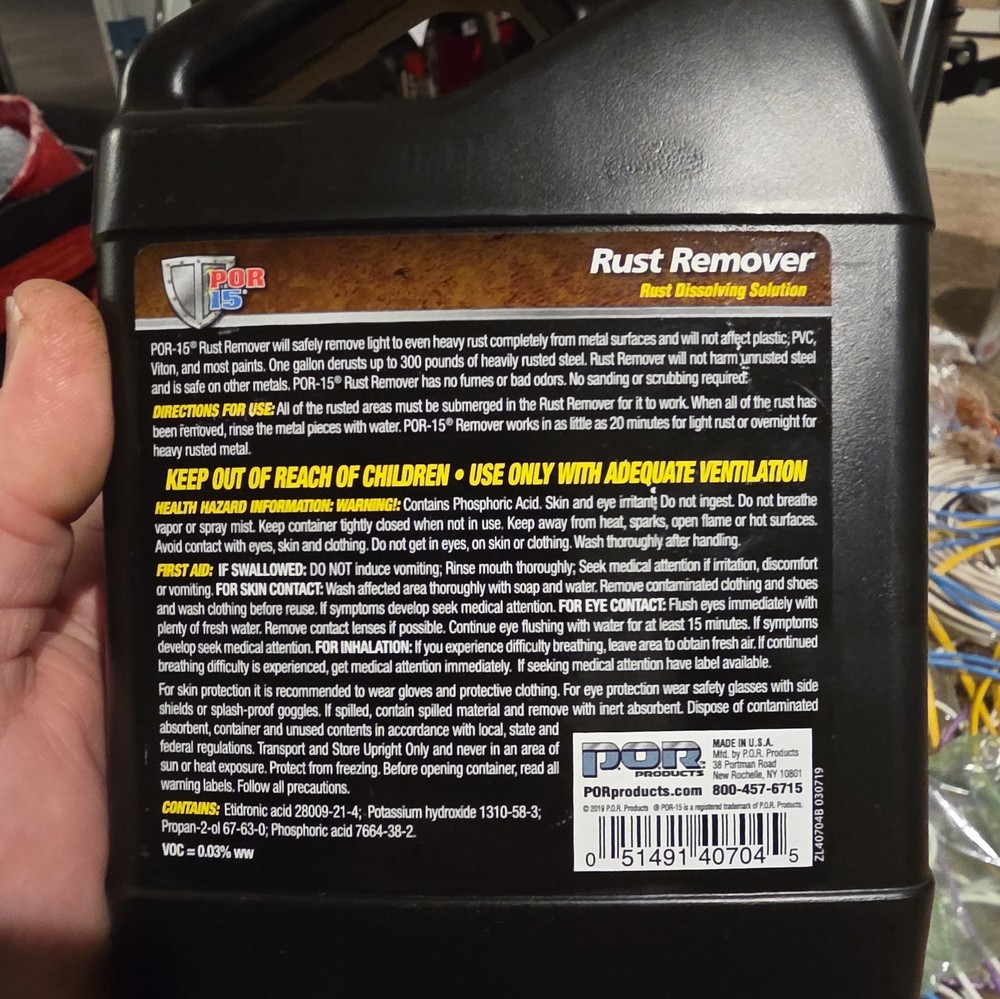 POR-15 Rust Remover; Rust Disolving Solution; 1 Quart