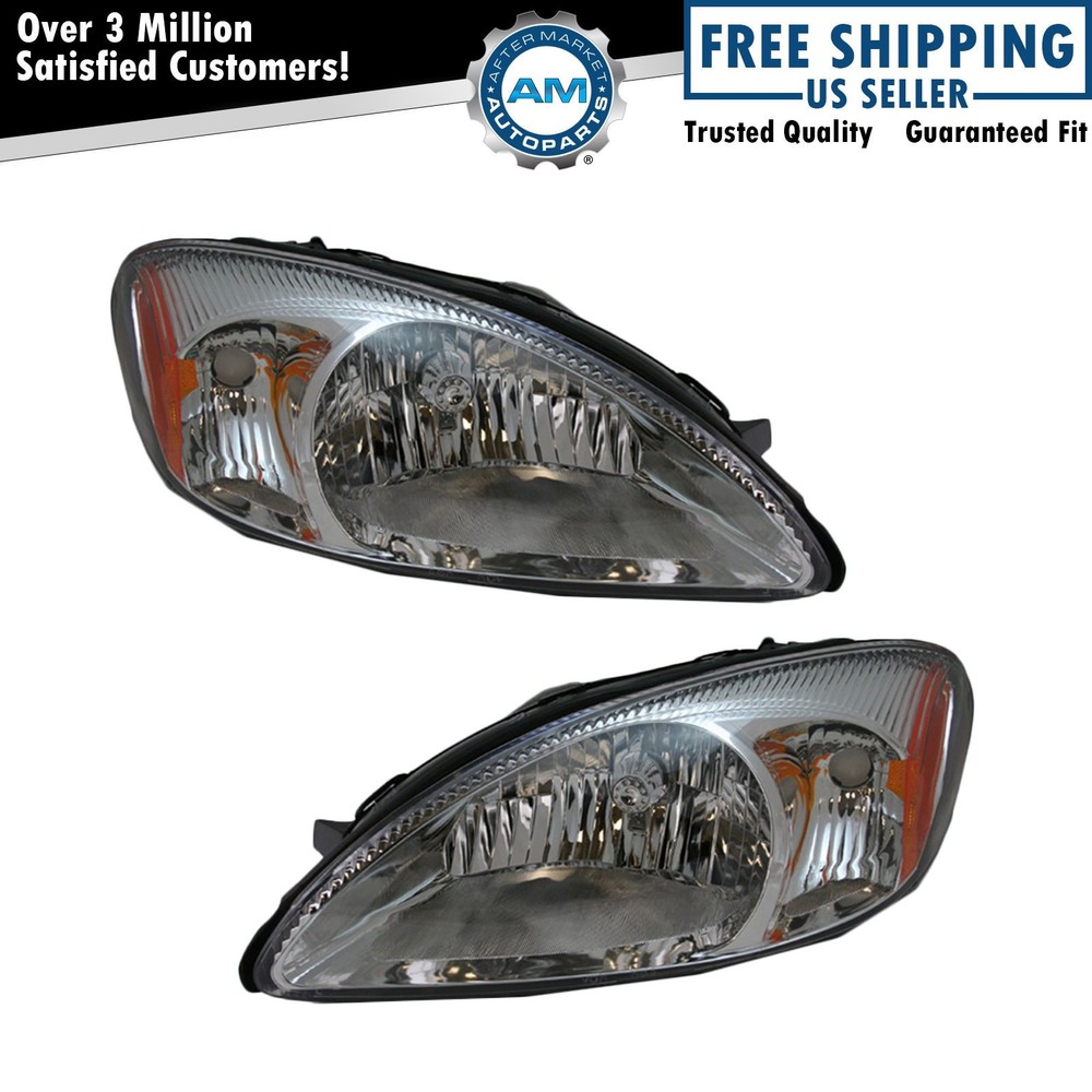 Headlight Assembly Set Driver & Passenger Side Fits 2000-2007 Ford Taurus