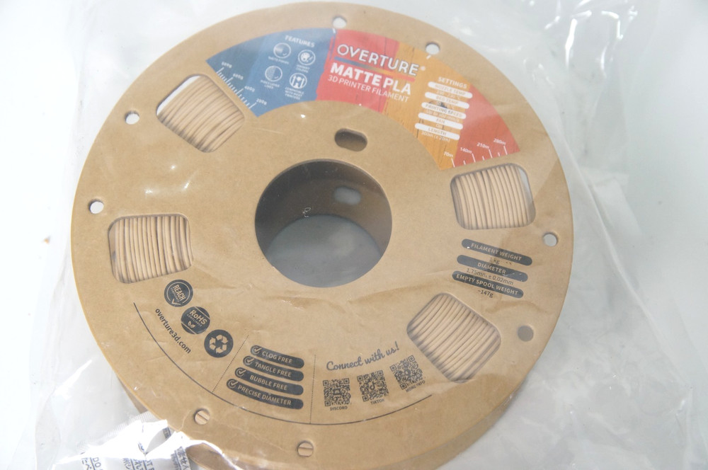 Overture Matte PLA Filament 2lb 9oz