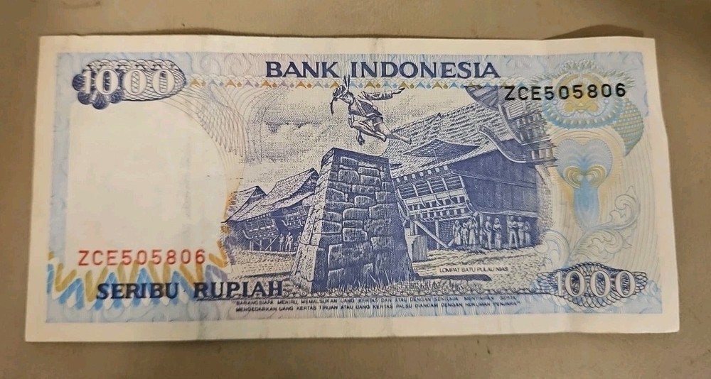 1992 Indonesia 1000 Rupiah Note