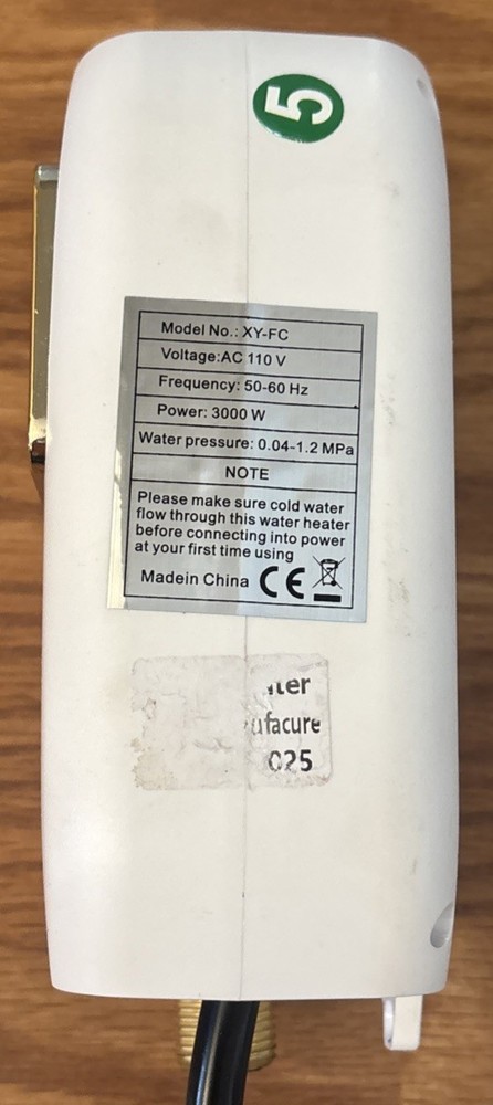 Electric Tankless Water Heater, 3000W 110V Instant Hot Water for Kitchen & RV