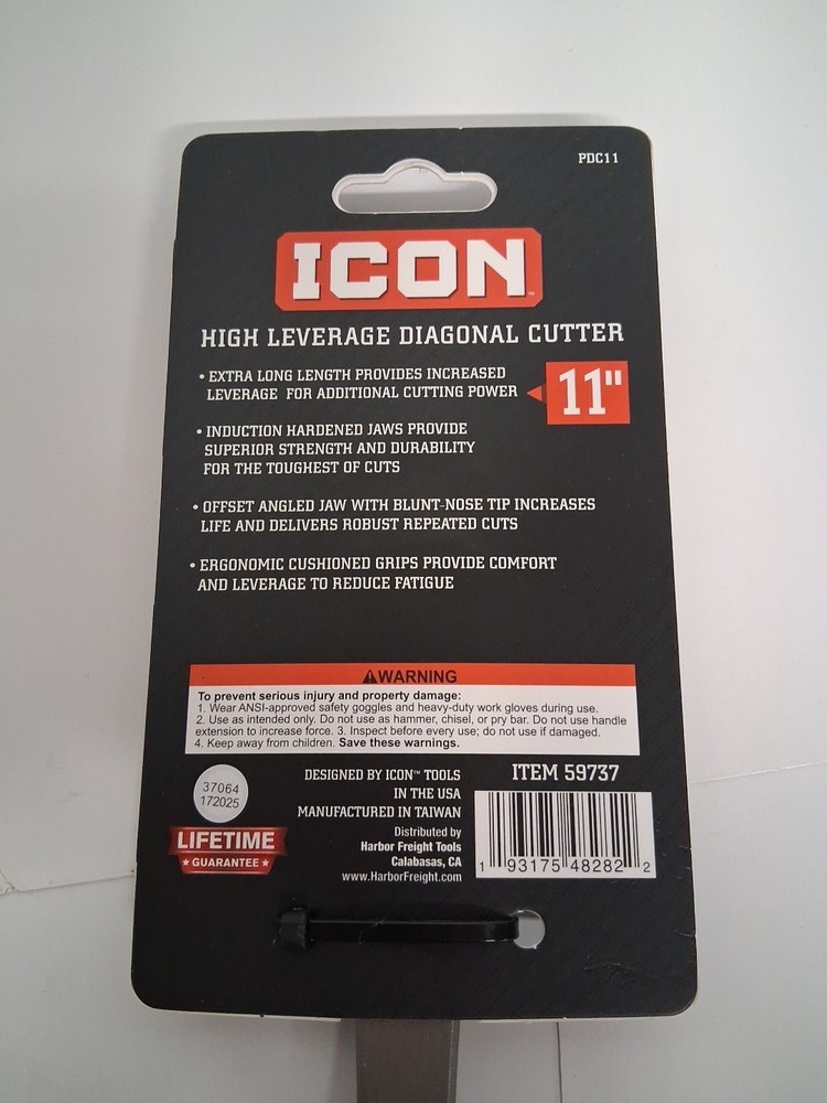 ICON (59737) 11” High Leverage Diagonal Cutter Offset Angled Jaw