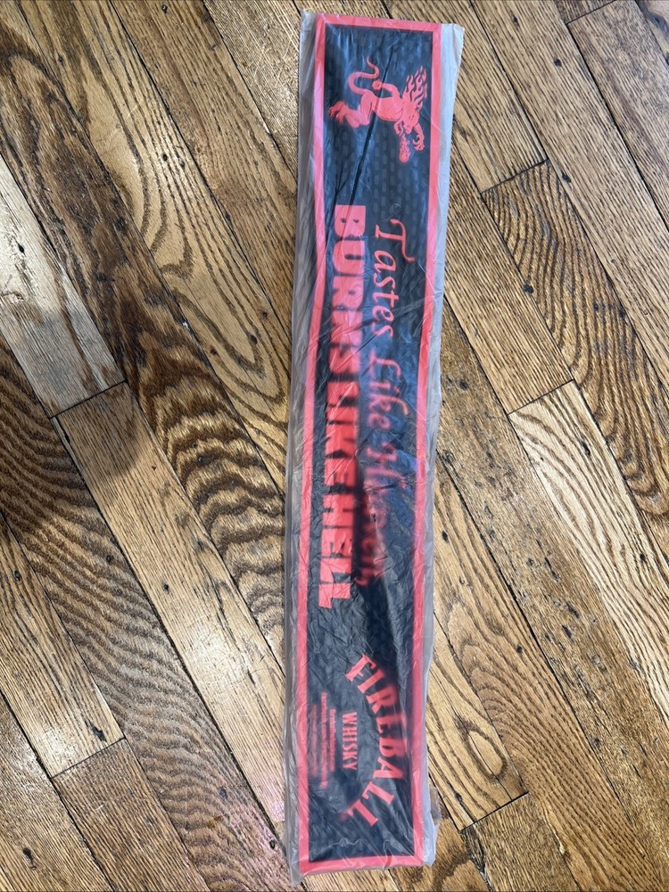 Fireball Whisky Bar Rail Mat, 24’’x3.5’’