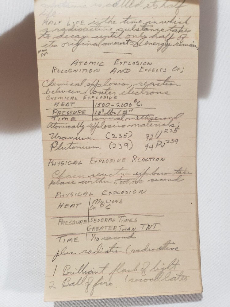 RARE 1947 NAVY OFFICERS NUCLEAR ATOMIC BOMB EXPLOSION SHIP TRAINING NOTEBOOK