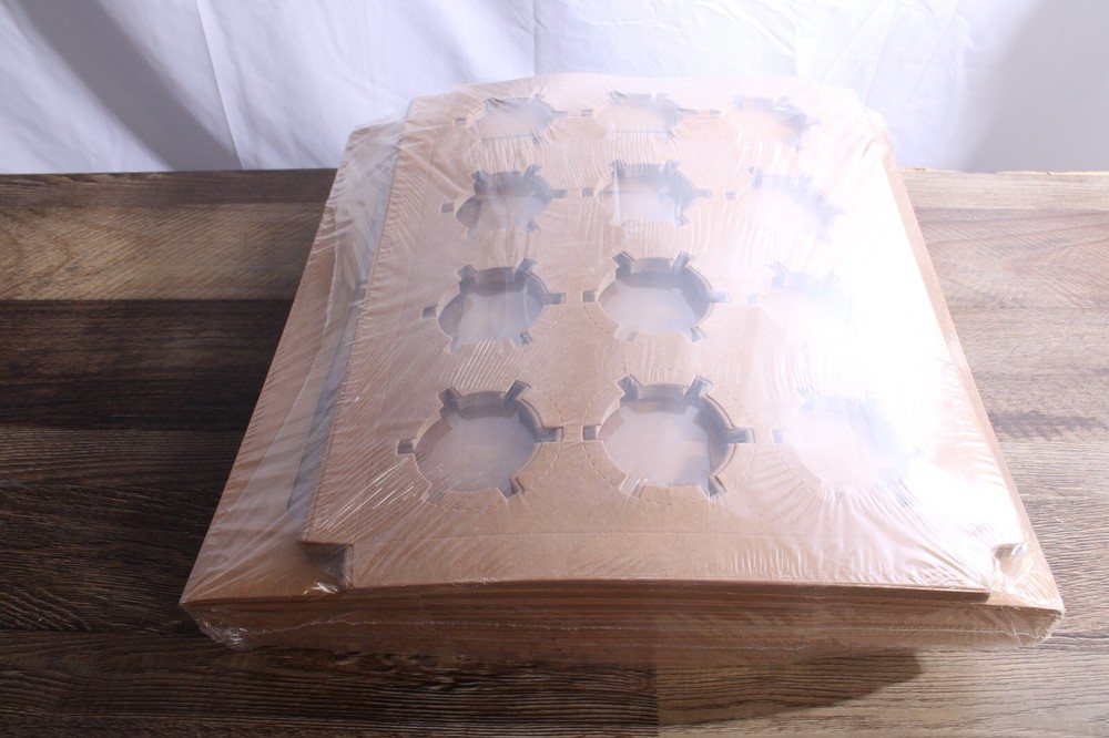 20 Pack Cupcake Boxes w/Inserts 12 Holder Window Brown Bakery Boxes Bulk NEW