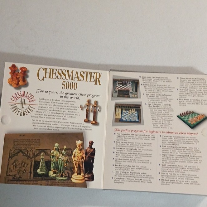 Mindscape Chessmaster 5000 PC/Mac CD Chess Game with User's Guide and Manuals