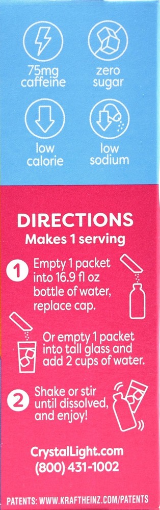 4 10-Packet Boxes Crystal Light Energy Boost Raspberry Lemonade Drink Mix
