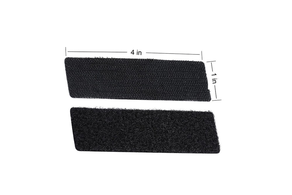 20 Sets Heavy Duty Hook & Loop Adhesive Strips 1x4” Black Sticky Back Fastener