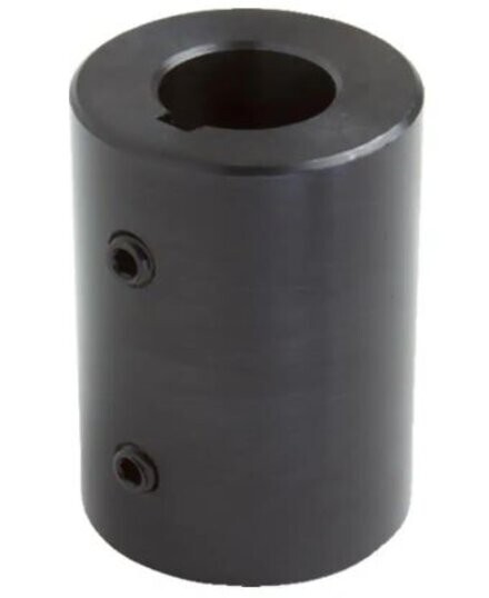 3/4" Solid Rigid Set Screw Coupling - Black Oxide - with Keyway and Set Screws*