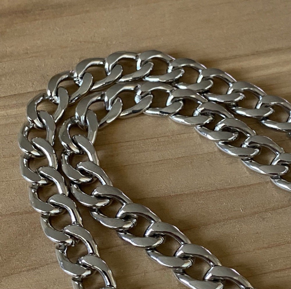 Silver Shoulder Curb Chain Strap Replacement 18”