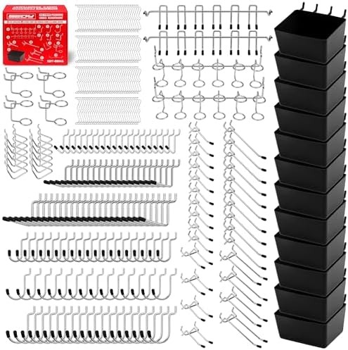 300 Piece Pegboard Hook Set Metal Tool Organizer