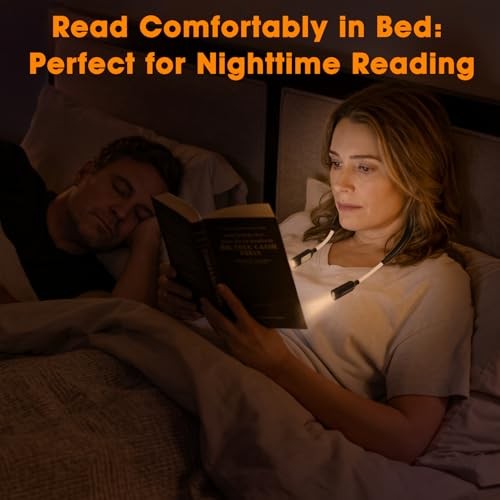 Rechargeable Heated Neck Reading Light with 4 Adjustable Light Modes, Black