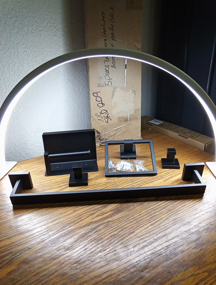 5-piece Matte Black Bathroom Accessories