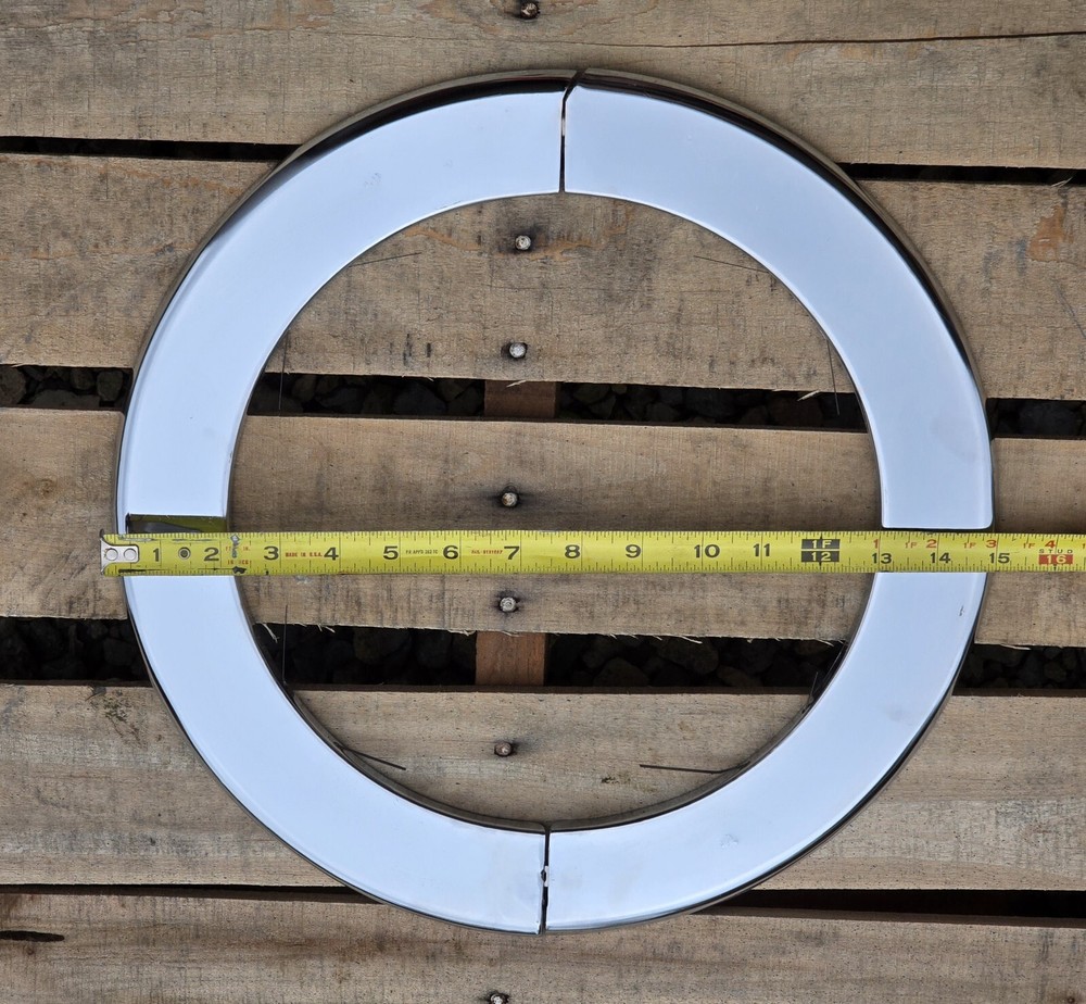 Pair of 10" IPS Chrome Split Pipe Spring Escutcheon Steel Flange Ring Wall Plate