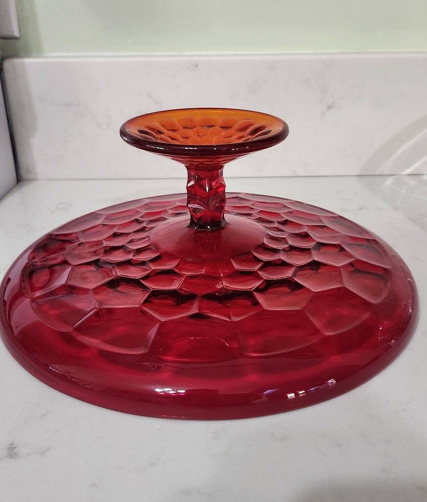 Vintage Viking Ruby Red Georgia Cake Stand Plate