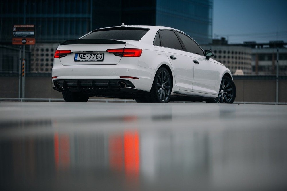 For A4 B9 Rear bumper Side Splitters flaps CARBON