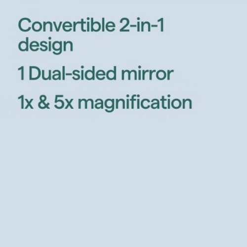 Large 2-Sided Handheld Makeup Mirror 1x and 5x Magnification - up&up™